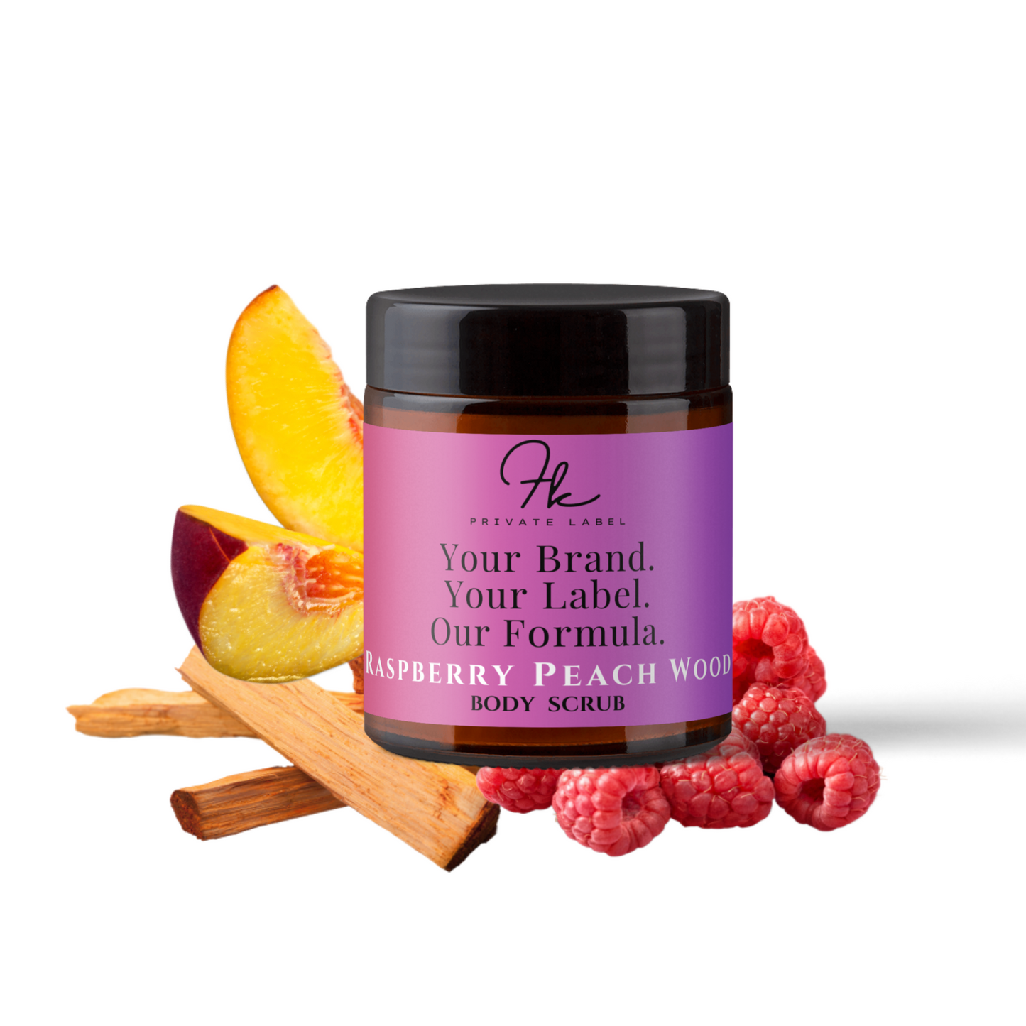 Raspberry Peach Wood Sugar Scrub